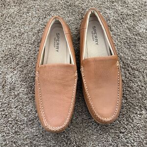 Sperry Men's Cognac Leather Slip-On Loafers